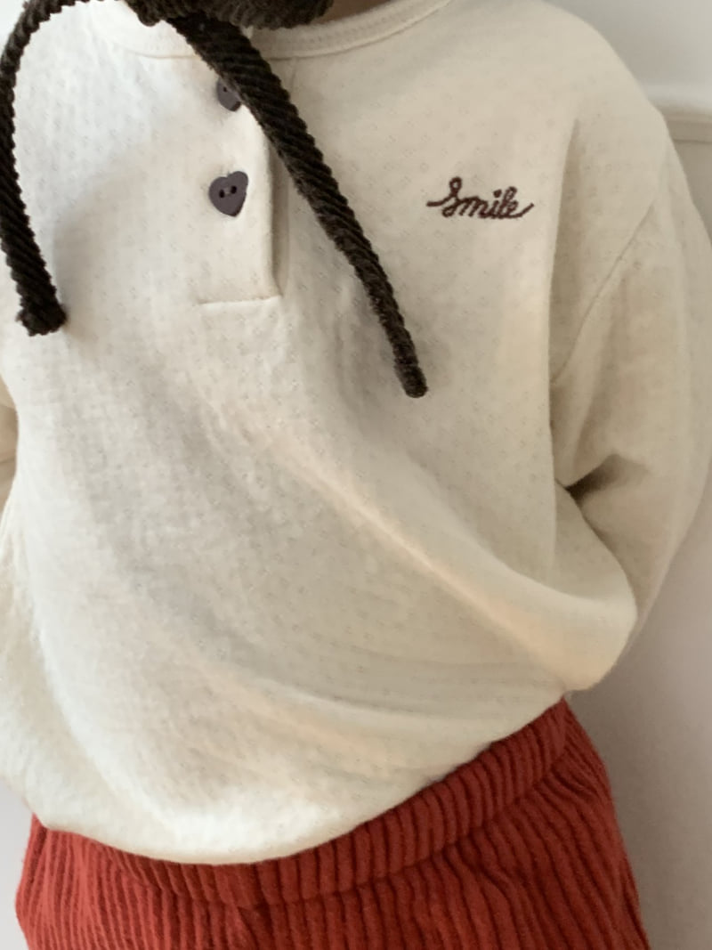 Mome - Korean Baby Fashion - #babywear - Heart Button Soft Tee - 6