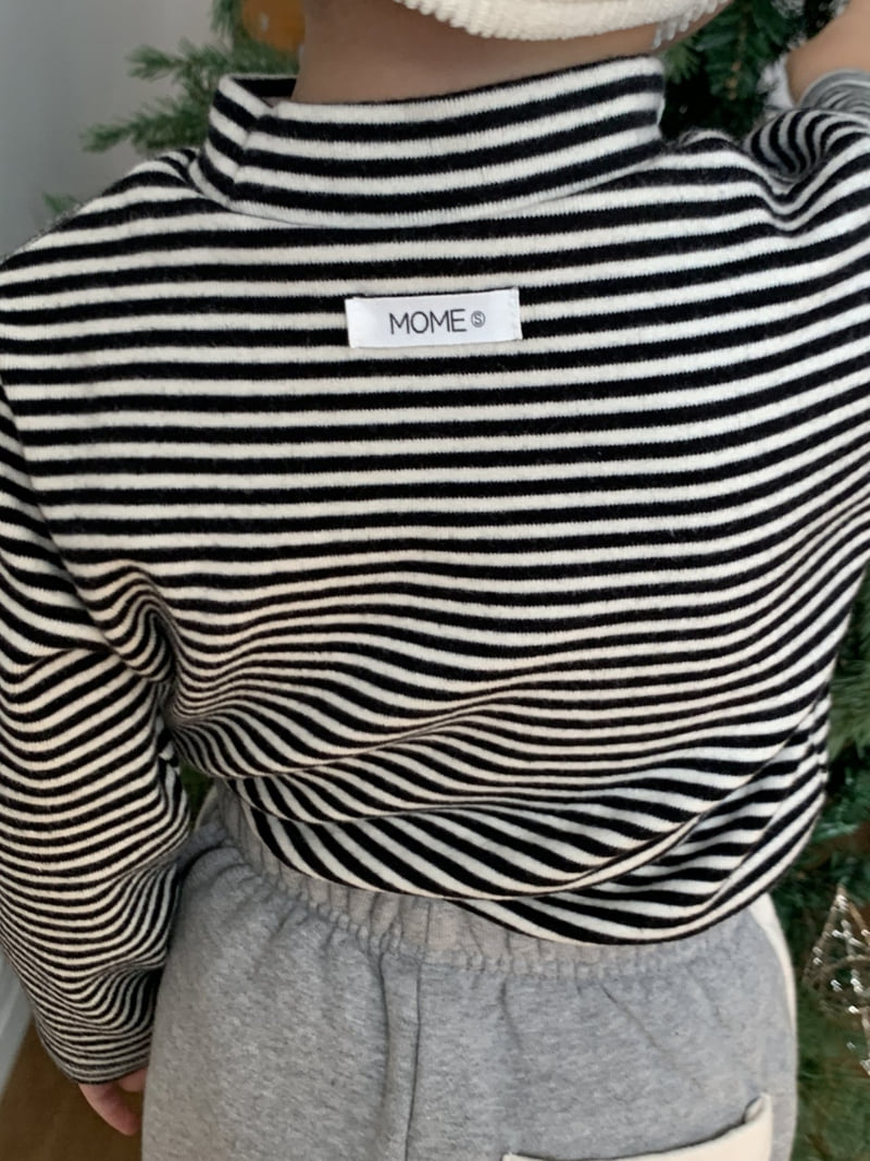 Mome - Korean Baby Fashion - #onlinebabyboutique - Peach Half High Neck Tee - 8