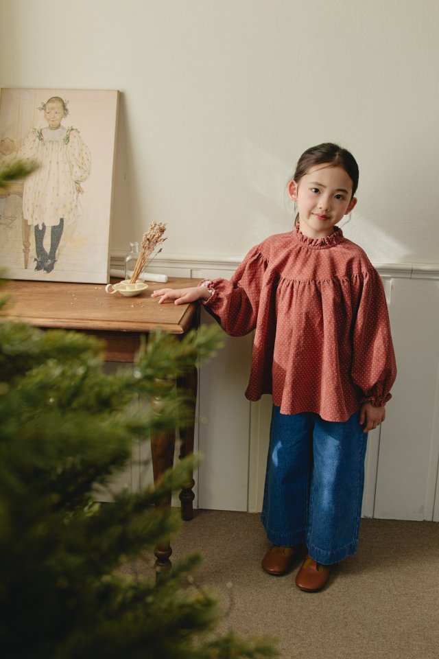 Dot Frill Blouse by Mon Atelier for Child - view 3