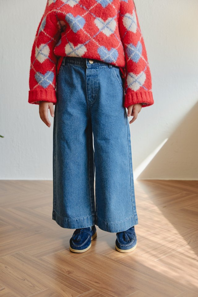 Mon Atelier - Korean Children Fashion - #childofig - Brushed Cat Denim Pants - 5