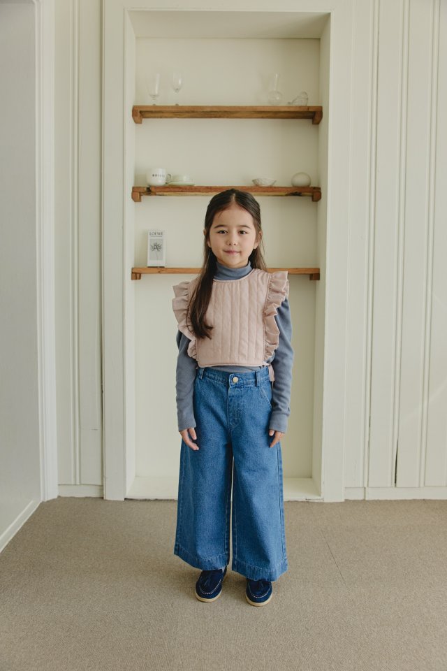 Mon Atelier - Korean Children Fashion - #childofig - Brushed Cat Denim Pants - 6
