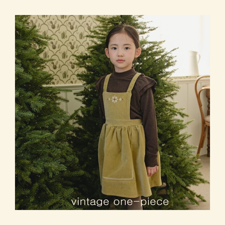 Mon Atelier - Korean Children Fashion - #childofig - Vintage Embroidered One-piece