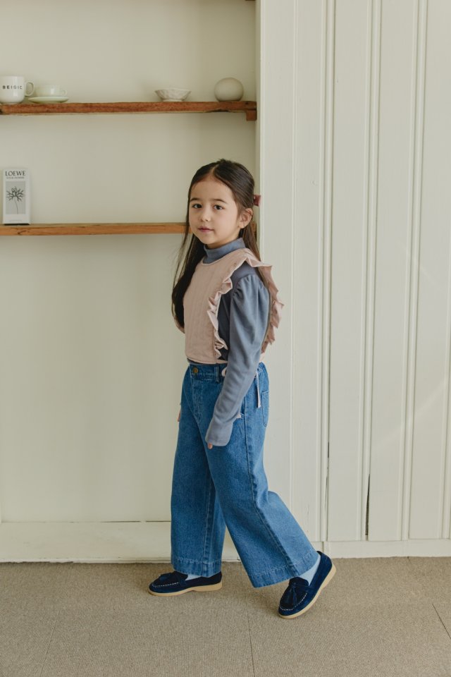 Mon Atelier - Korean Children Fashion - #fashionkids - Brushed Cat Denim Pants - 10