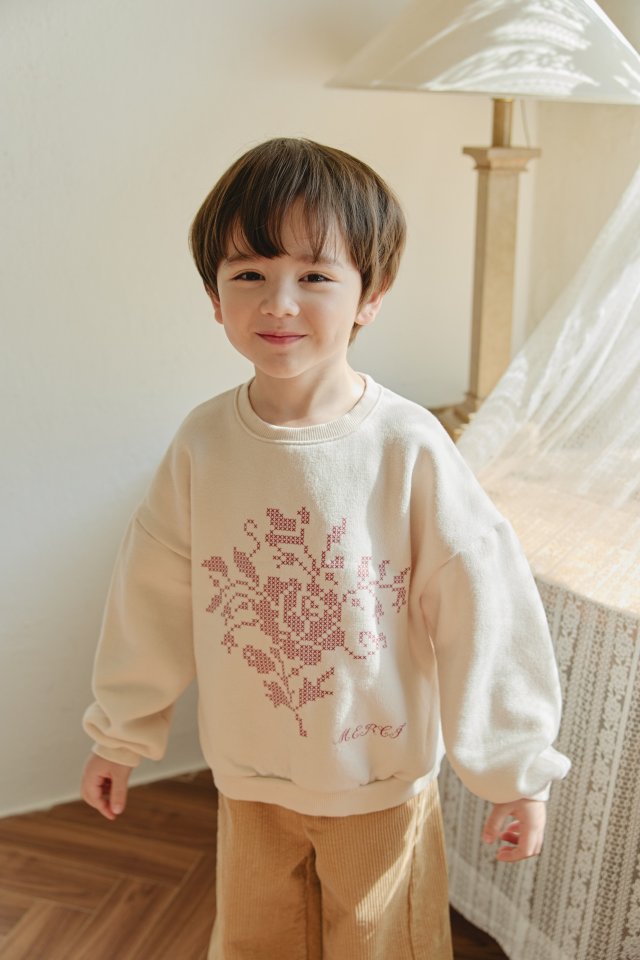 Mon Atelier - Korean Children Fashion - #fashionkids - Rose Sweatshirt - 9