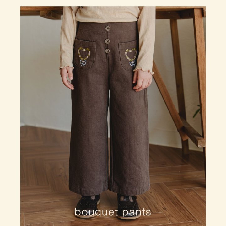 Mon Atelier - Korean Children Fashion - #kidsshorts - Brushed Bouquet Pants