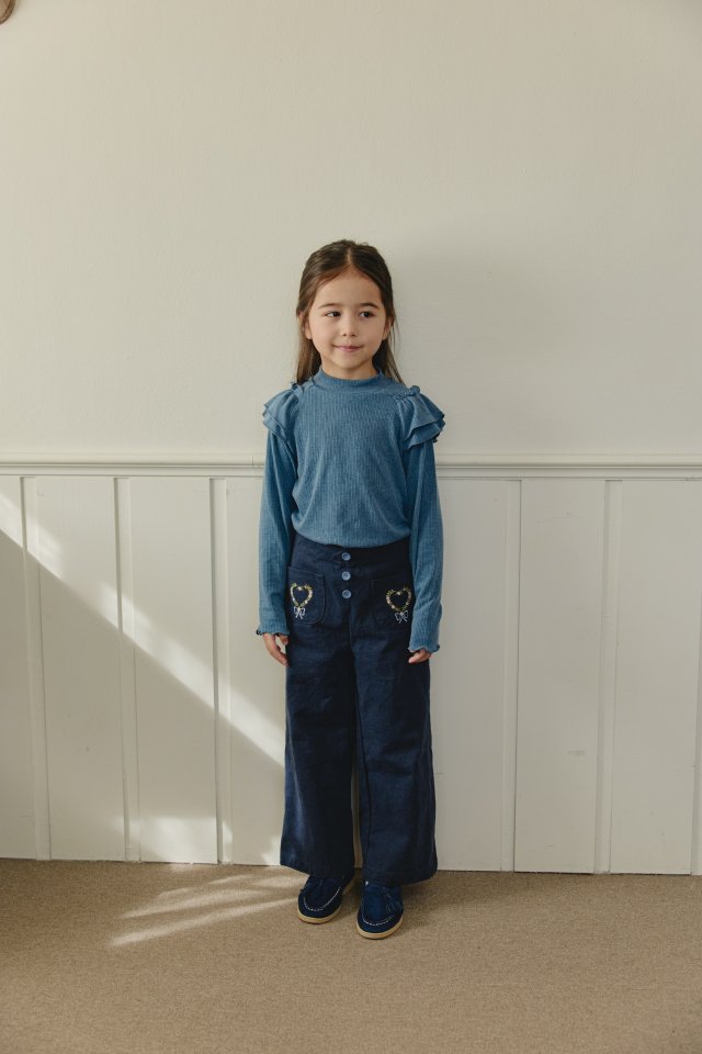Mon Atelier - Korean Children Fashion - #minifashionista - Shoulder Frill Tee - 10