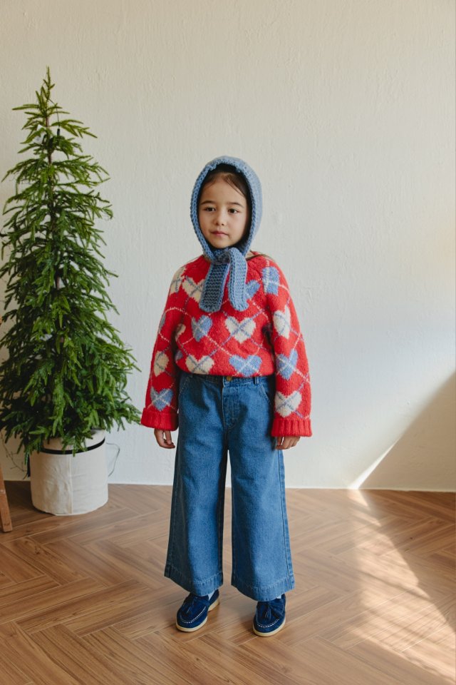 Mon Atelier - Korean Children Fashion - #minifashionista - Brushed Cat Denim Pants - 3