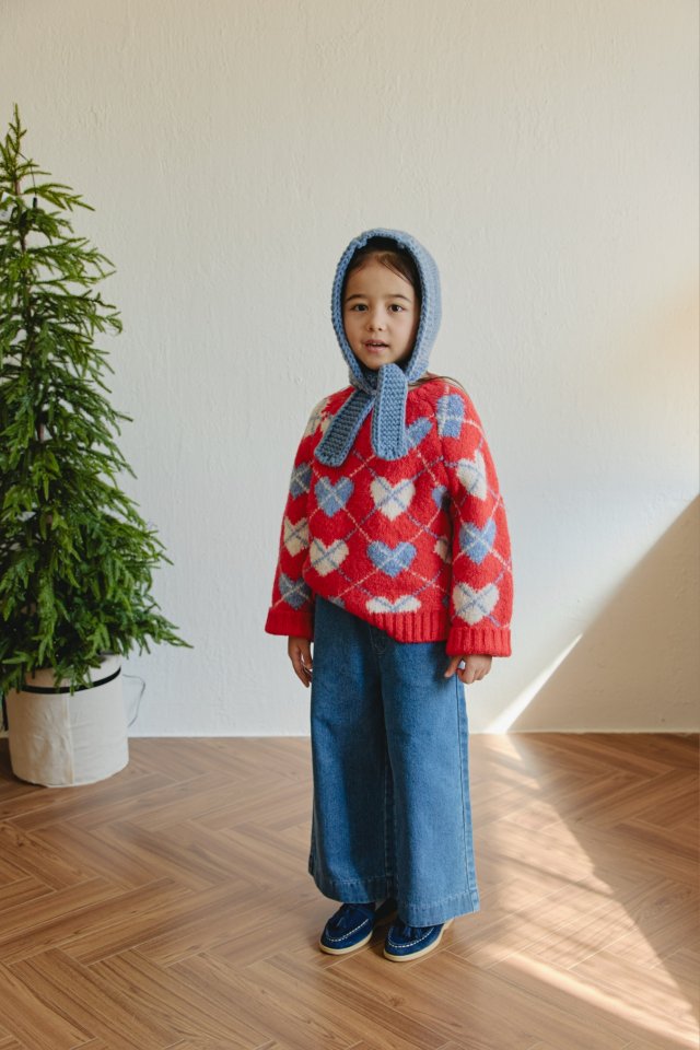 Mon Atelier - Korean Children Fashion - #minifashionista - Brushed Cat Denim Pants - 4