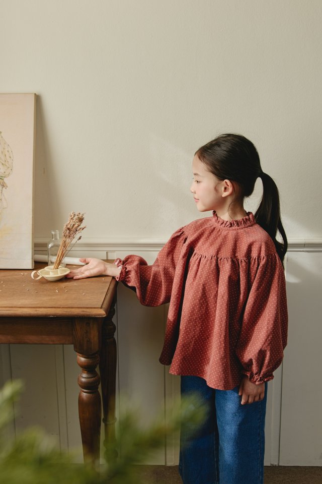 Dot Frill Blouse by Mon Atelier for Child - view 8