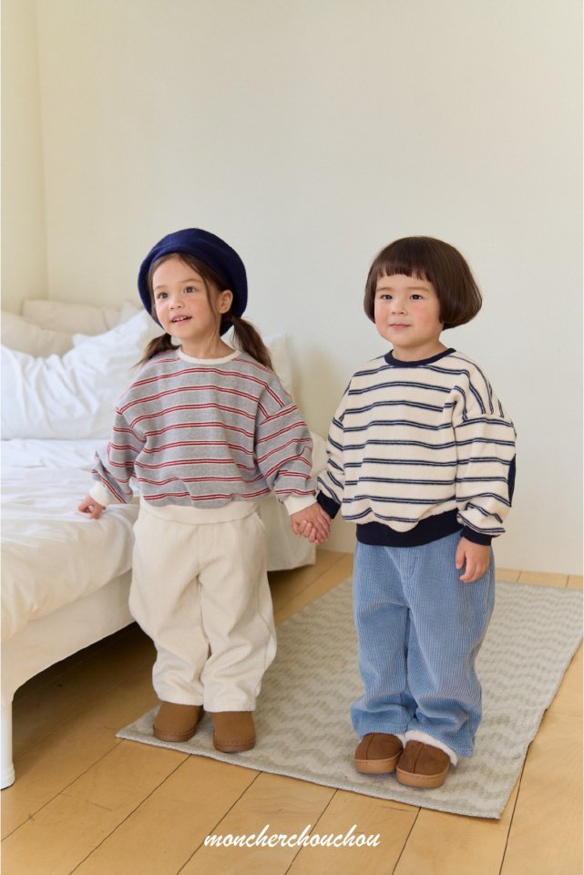 Moncher Chouchou - Korean Baby Fashion - #babyoutfit - Roha Stripe Sweatshirt - 12