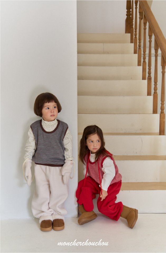Moncher Chouchou - Korean Baby Fashion - #babyoutfit - Betty Knit Vest - 5