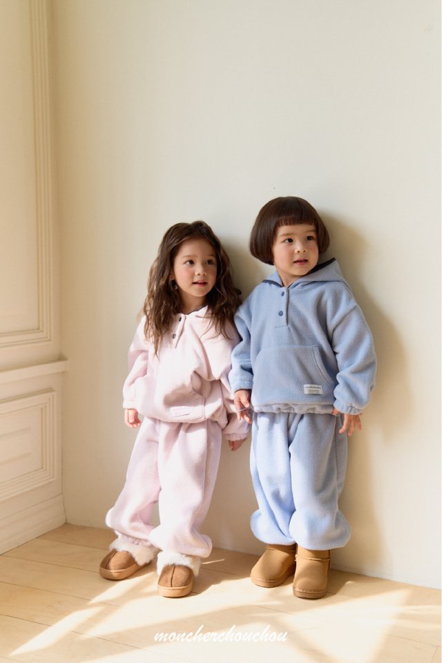 Moncher Chouchou - Korean Baby Fashion - #onlinebabyshop - Mellow Fleece Set Up - 12