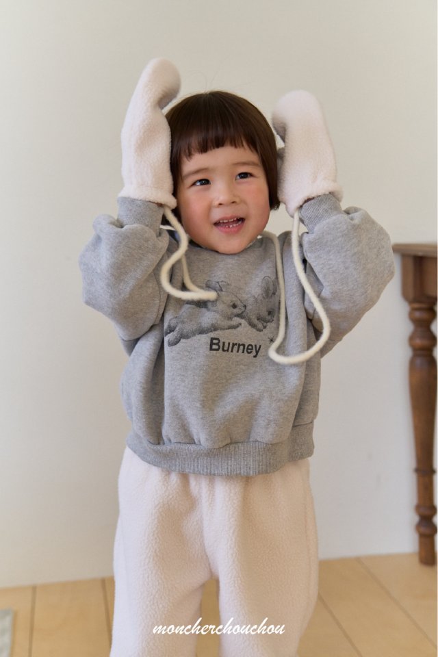 Moncher Chouchou - Korean Baby Fashion - #onlinebabyshop - Black Rabbit Sweatshirt - 4