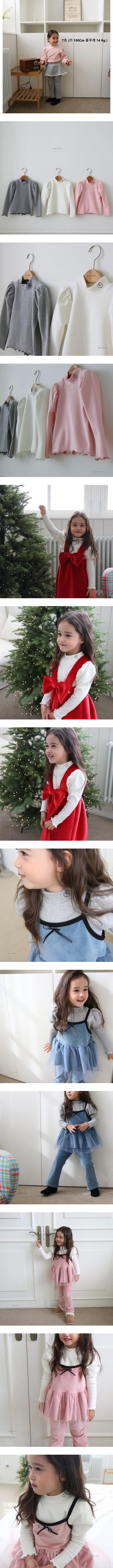 Mori Mori - Korean Children Fashion - #kidzfashiontrend - Heart Half Turtleneck Tee