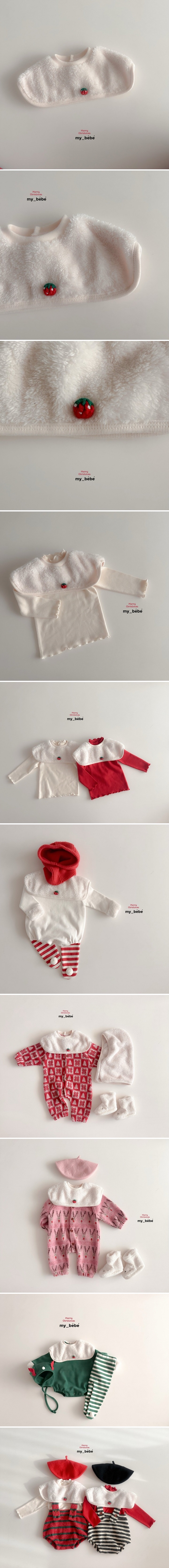 My Bebe - Korean Baby Fashion - #babyoutfit - Mini Strawberry Bib