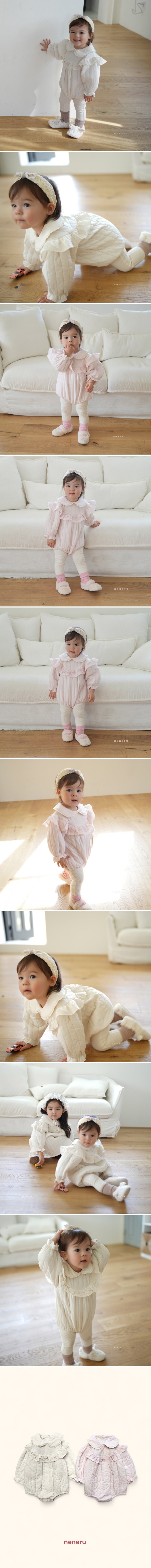 Neneru - Korean Baby Fashion - #babyboutique - Ribbon Quilted Suit - 2