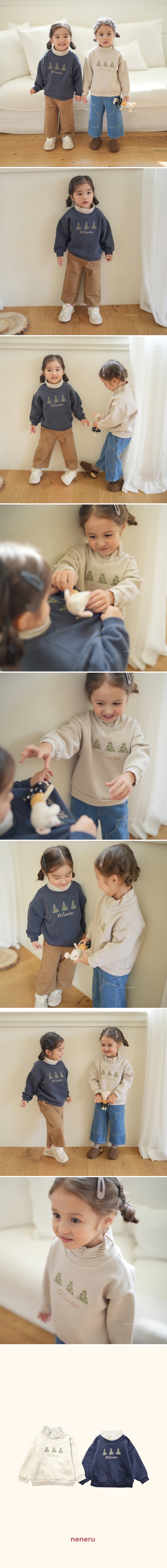 Neneru - Korean Baby Fashion - #babyboutiqueclothing - Tree Embroidered Tee - 2