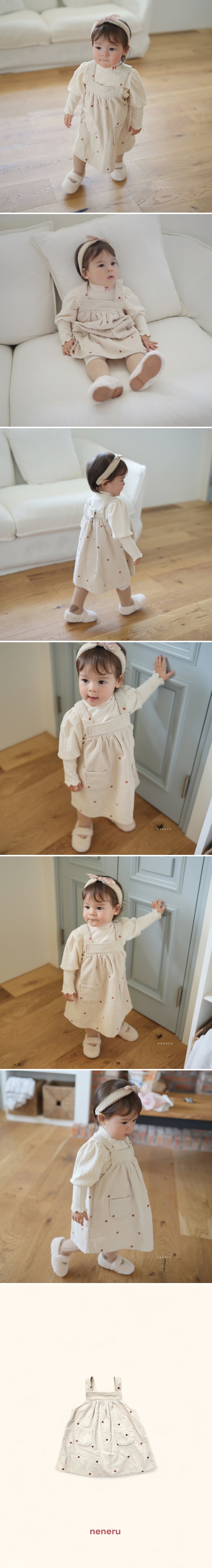 Neneru - Korean Baby Fashion - #babylifestyle - Heart Bebe One-piece - 2
