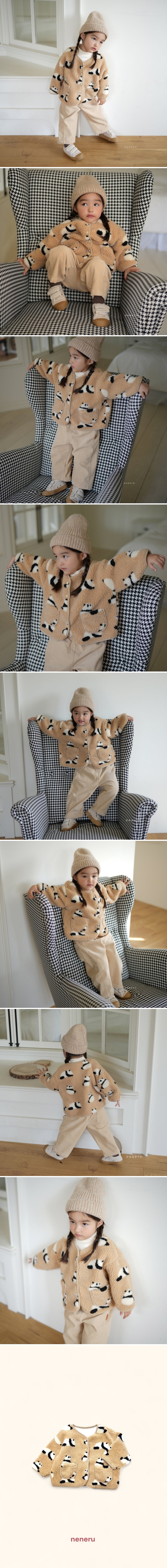 Neneru - Korean Baby Fashion - #onlinebabyboutique - Panda Fleece Jacket - 2