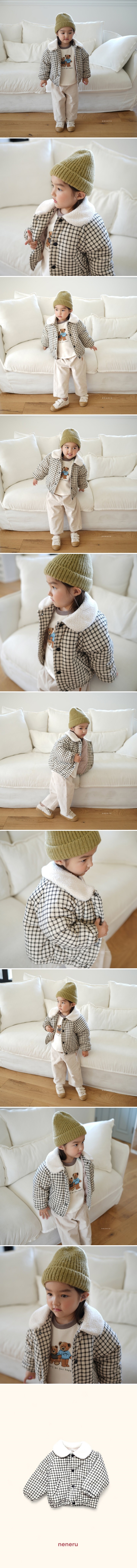 Neneru - Korean Baby Fashion - #smilingbaby - Check Collar Padding - 2