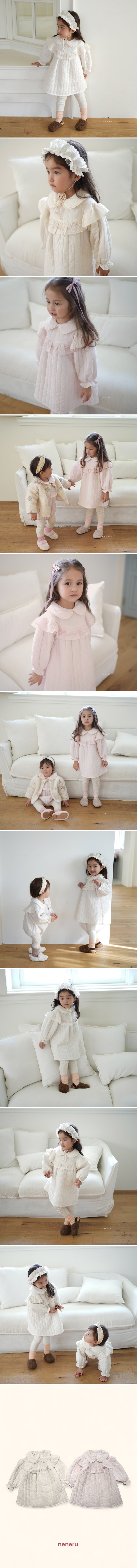Neneru - Korean Children Fashion - #fashionkids - Ribbon Quilted One-piece - 2