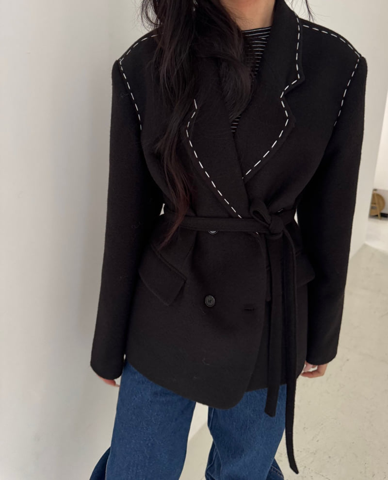 Neroli36 - Korean Women Fashion - #momslook - H Hand Stitch Jacket - 5