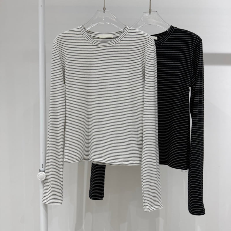 Neroli36 - Korean Women Fashion - #momslook - H Peanut Stripe Tee