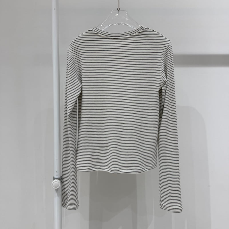 Neroli36 - Korean Women Fashion - #momslook - H Peanut Stripe Tee - 3