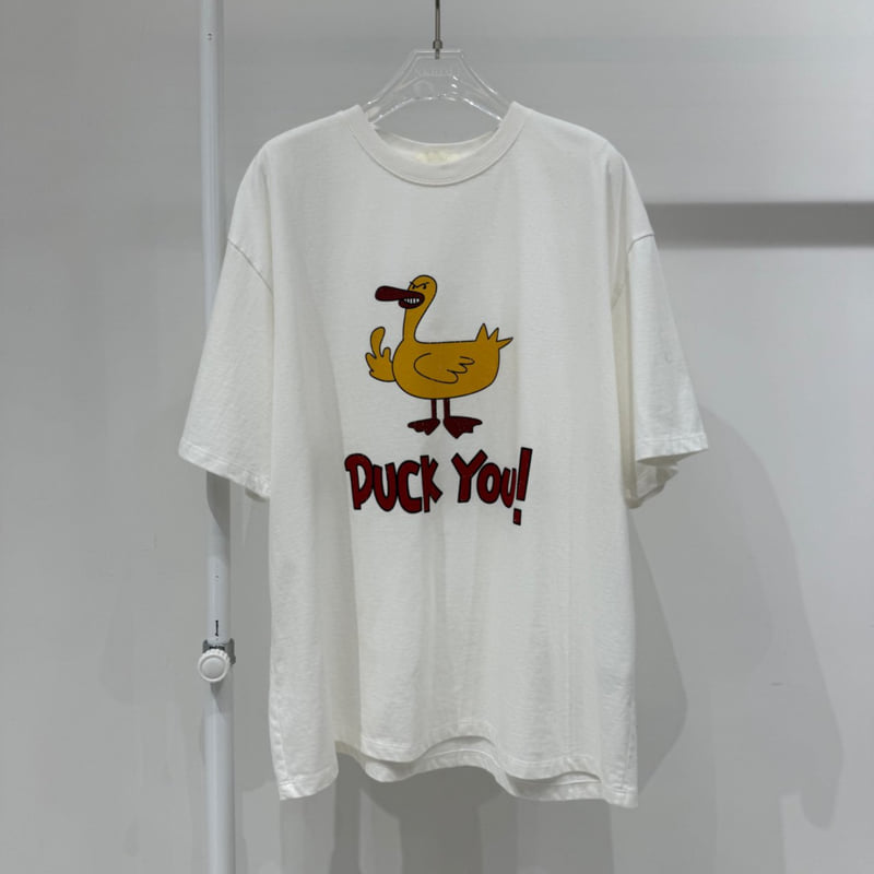 Neroli36 - Korean Women Fashion - #momslook - H Yellow Duck Tee - 2