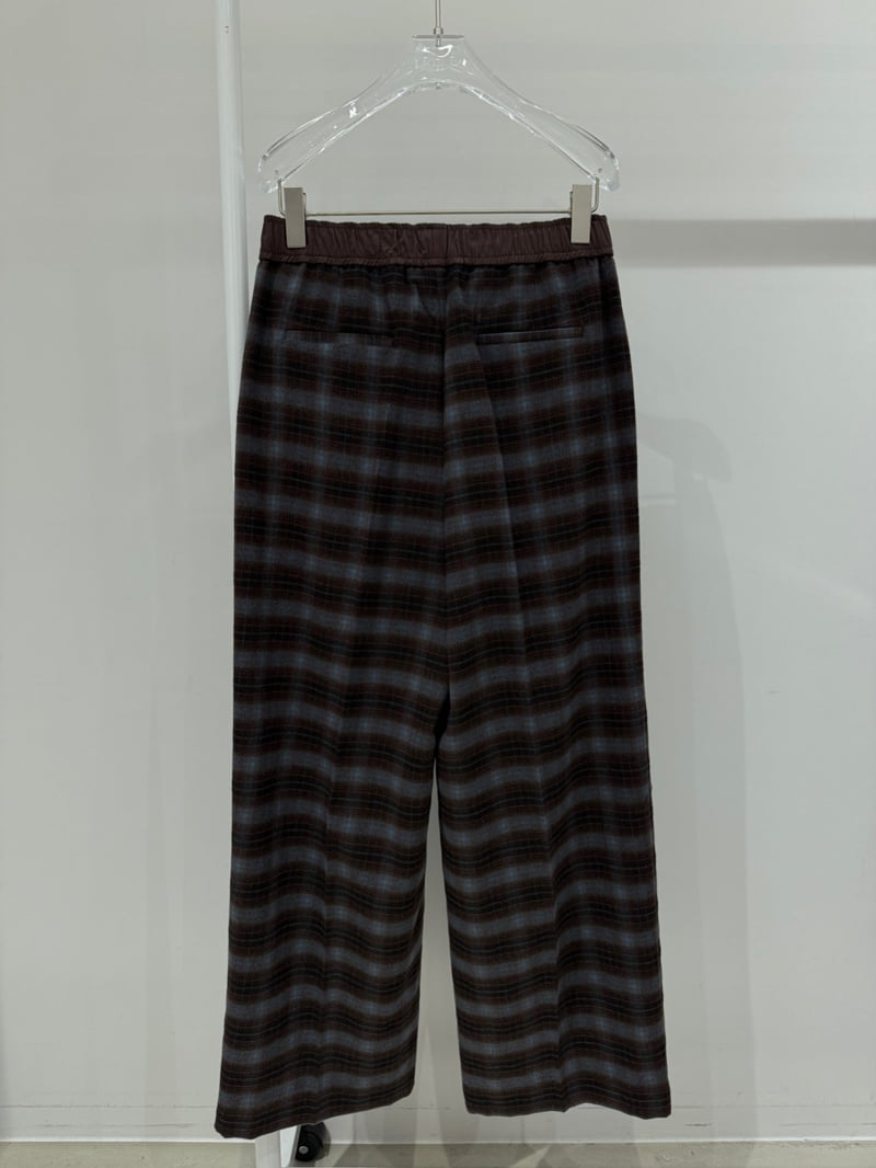 Neroli36 - Korean Women Fashion - #momslook - Check Pleated Pants - 3