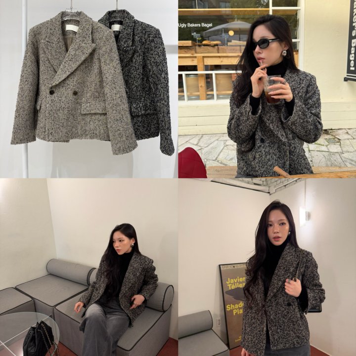 Neroli36 - Korean Women Fashion - #womensfashion - M Herringbone Jacket - 4