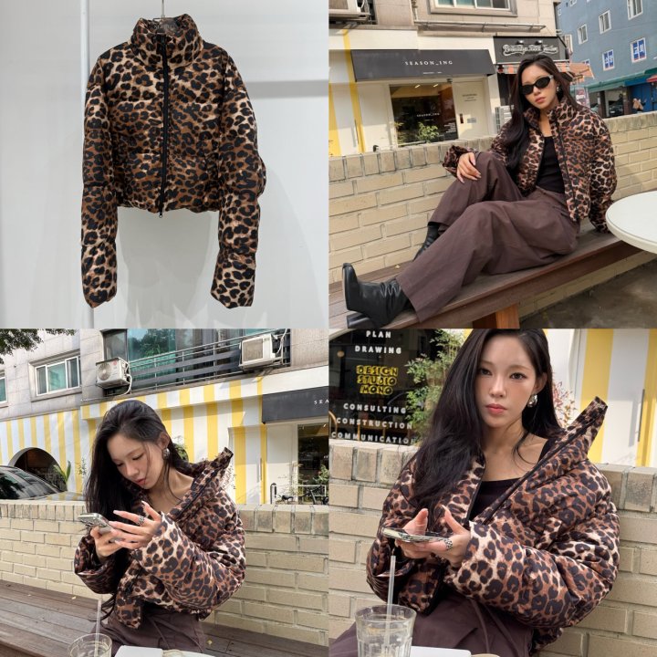 Neroli36 - Korean Women Fashion - #momslook - M Leopard Padding Jacket - 3