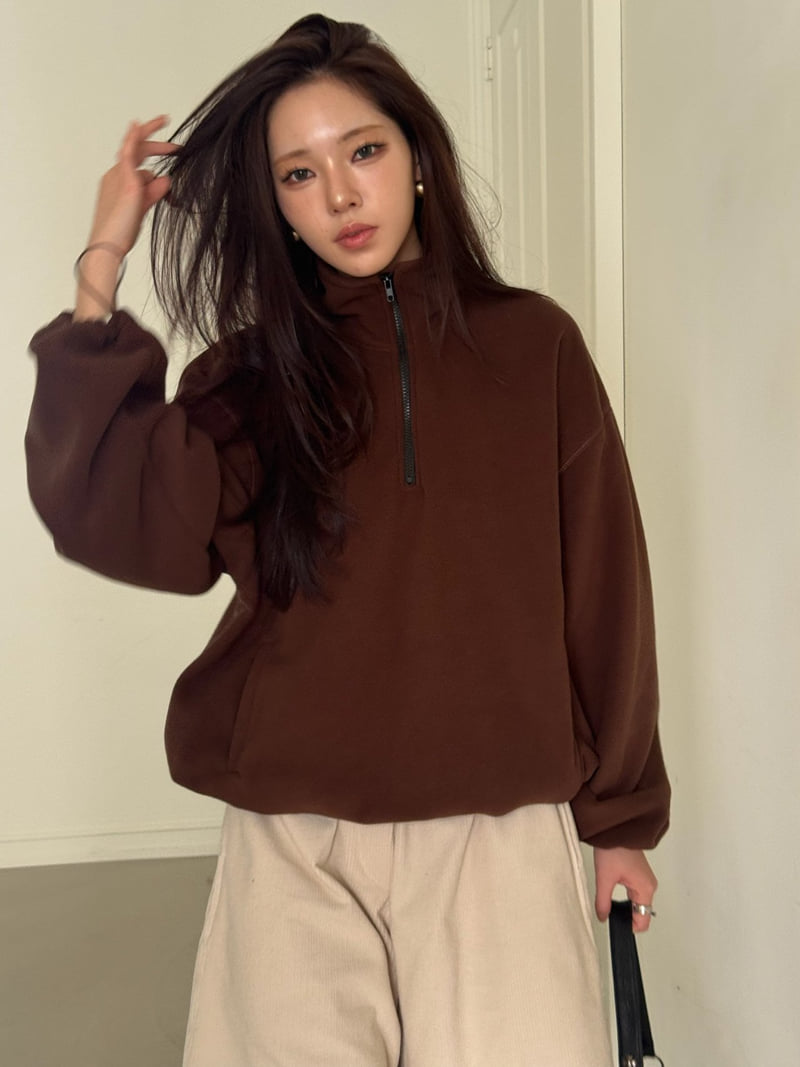 Neroli36 - Korean Women Fashion - #momslook - H Loopy Fleece Sweatshirt - 6