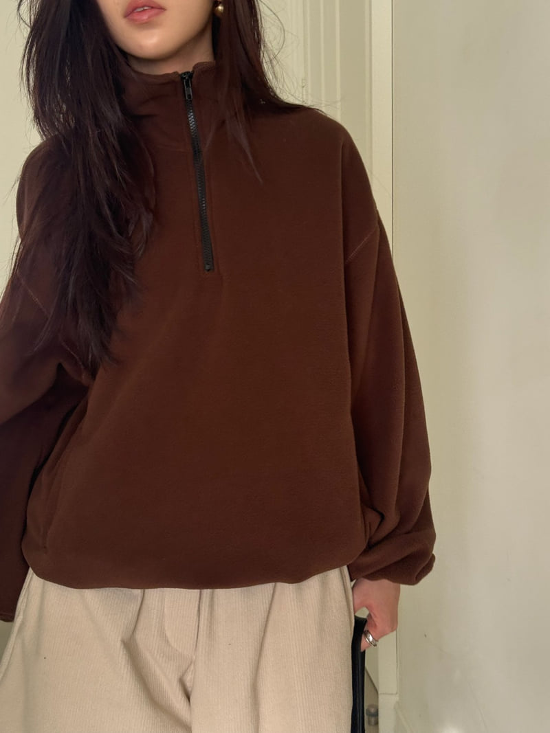 Neroli36 - Korean Women Fashion - #momslook - H Loopy Fleece Sweatshirt - 7