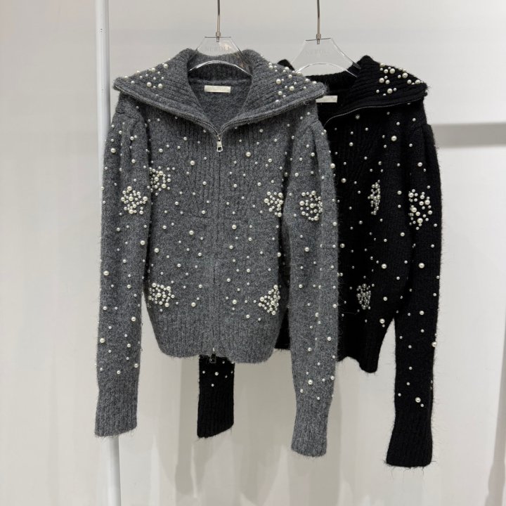 Neroli36 - Korean Women Fashion - #momslook - M Pearl Knit Cardigan