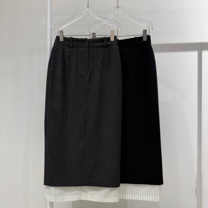 Neroli36 - Korean Women Fashion - #momslook - Topic Contrast Skirt