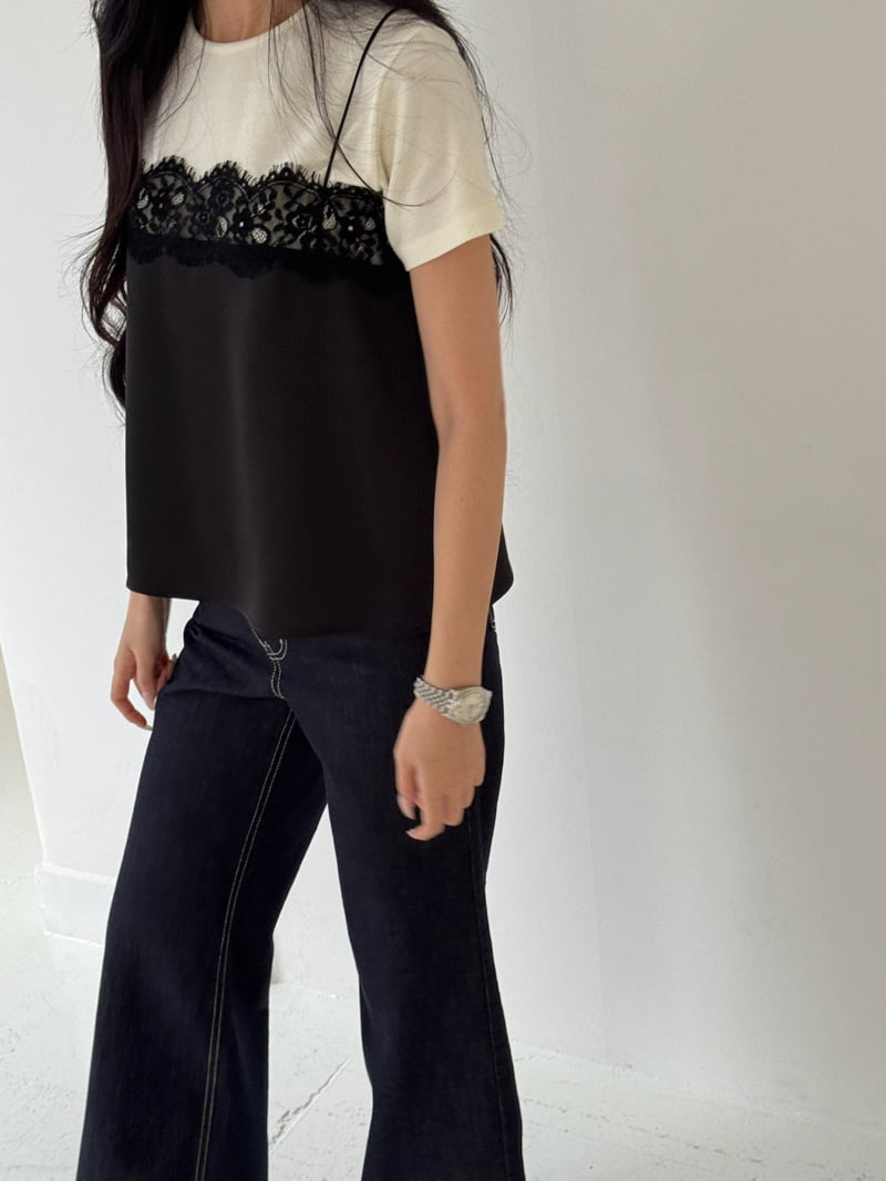 Neroli36 - Korean Women Fashion - #momslook - Blooming Short Sleeve Tee - 11