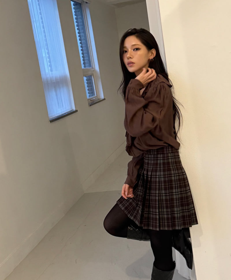 Neroli36 - Korean Women Fashion - #momslook - H Check Pleated Skirt - 7
