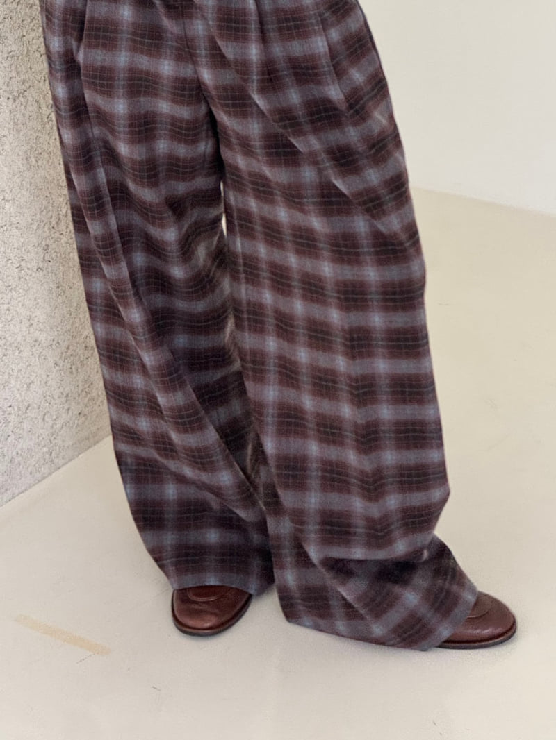 Neroli36 - Korean Women Fashion - #restrostyle - Check Pleated Pants - 10
