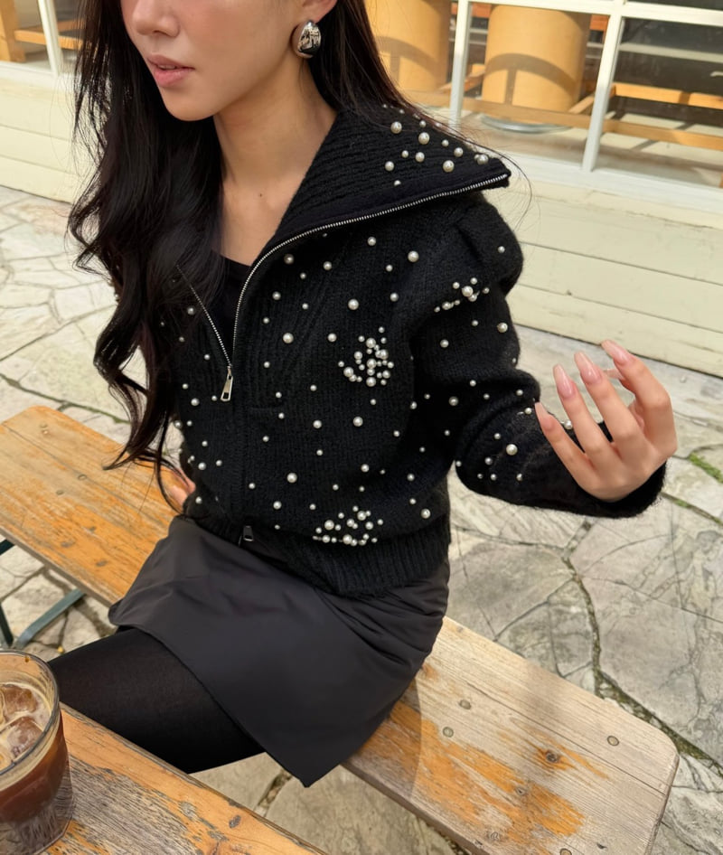 Neroli36 - Korean Women Fashion - #romanticstyle - M Pearl Knit Cardigan - 9