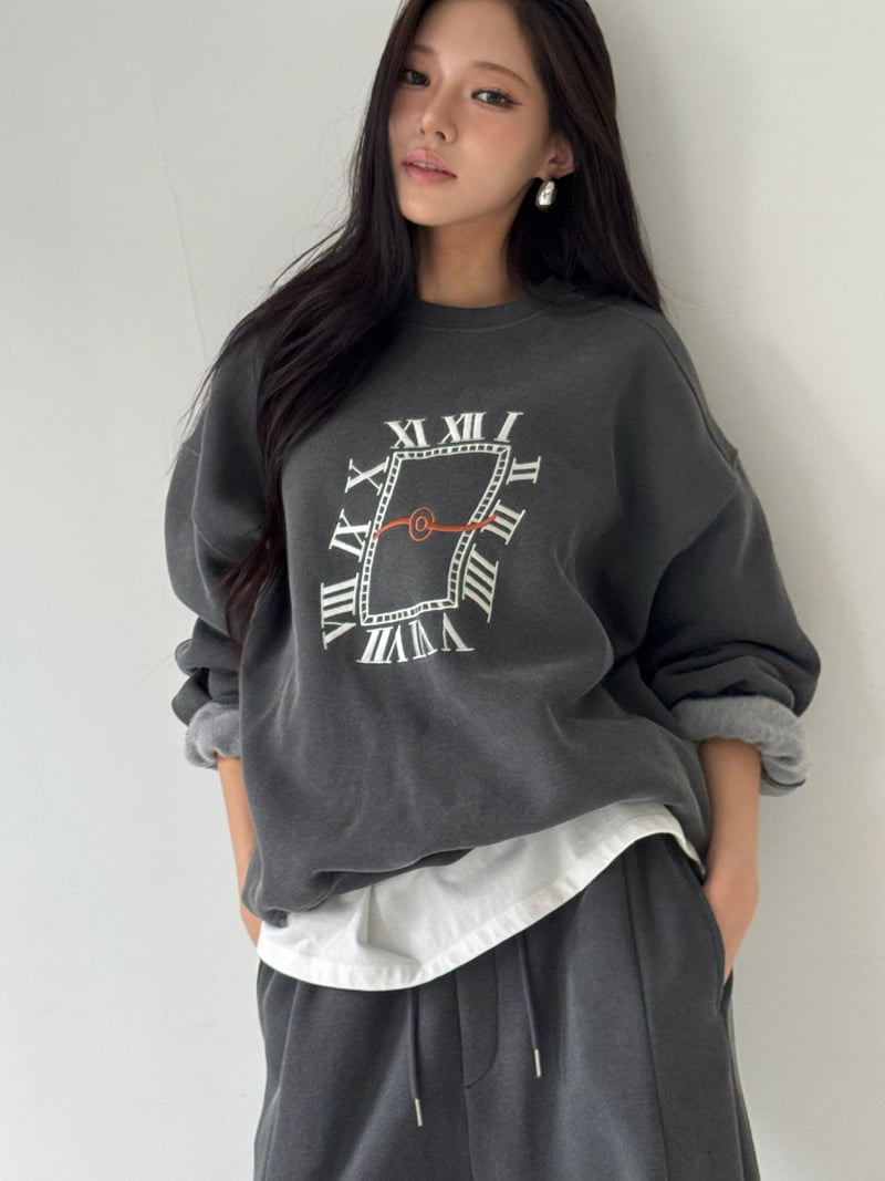 Neroli36 - Korean Women Fashion - #shopsmall - Heavy Embroidery Brushed Sweatshirt - 6
