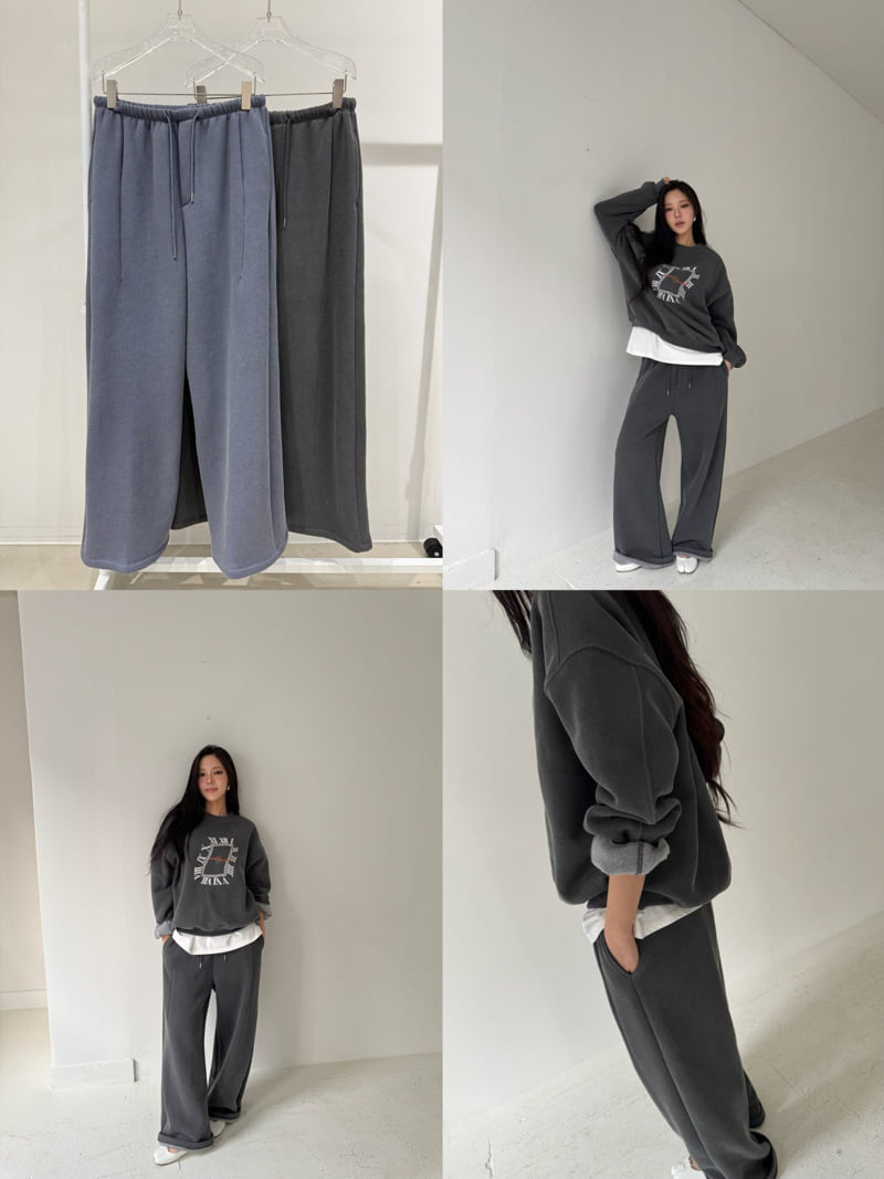 Neroli36 - Korean Women Fashion - #shopsmall - Heavy Pigment Brushed Pants - 5