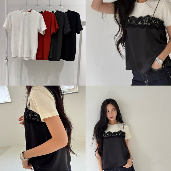 Neroli36 - Korean Women Fashion - #romanticstyle - Blooming Short Sleeve Tee - 4