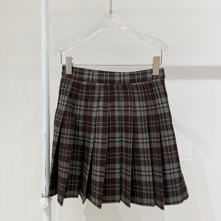 Neroli36 - Korean Women Fashion - #shopsmall - H Check Pleated Skirt - 2