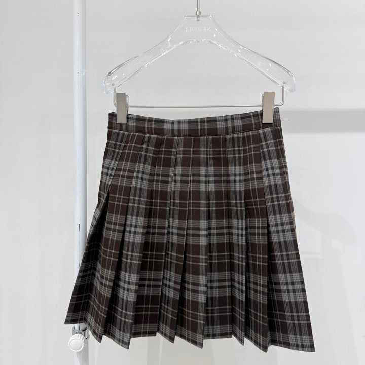 Neroli36 - Korean Women Fashion - #thatsdarling - H Check Pleated Skirt - 3