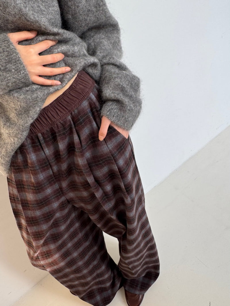 Neroli36 - Korean Women Fashion - #vintageinspired - Check Pleated Pants - 7