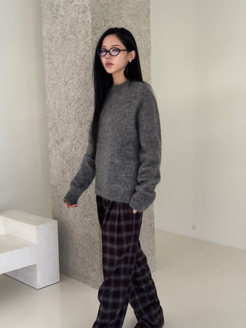 Neroli36 - Korean Women Fashion - #vintagekidsstyle - Check Pleated Pants - 8