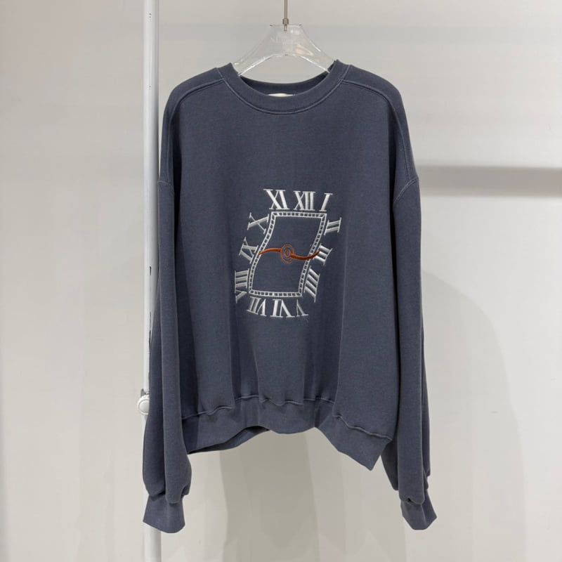 Neroli36 - Korean Women Fashion - #vintagekidsstyle - Heavy Embroidery Brushed Sweatshirt - 2