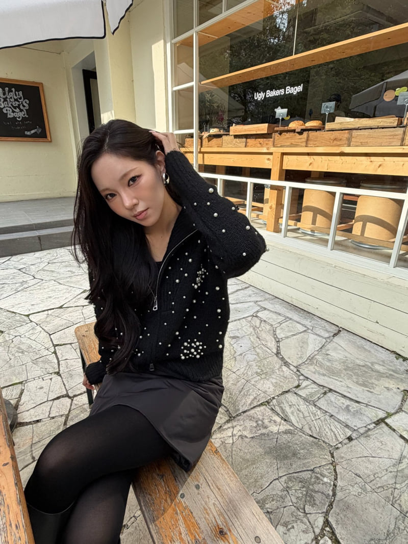 Neroli36 - Korean Women Fashion - #vintagekidsstyle - M Pearl Knit Cardigan - 6