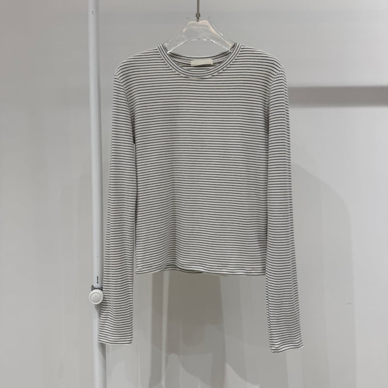 Neroli36 - Korean Women Fashion - #womensfashion - H Peanut Stripe Tee - 2
